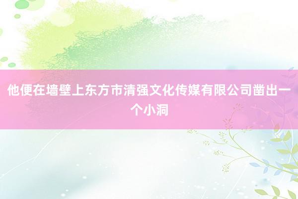 他便在墙壁上东方市清强文化传媒有限公司凿出一个小洞
