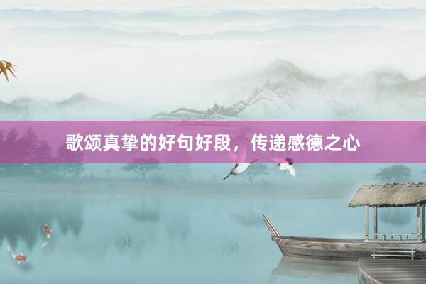 歌颂真挚的好句好段，传递感德之心
